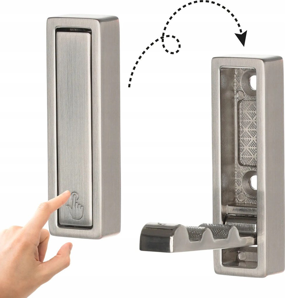 Ruhaakasztó pitvar fürdőszobai gardrób fali tartó nikkel