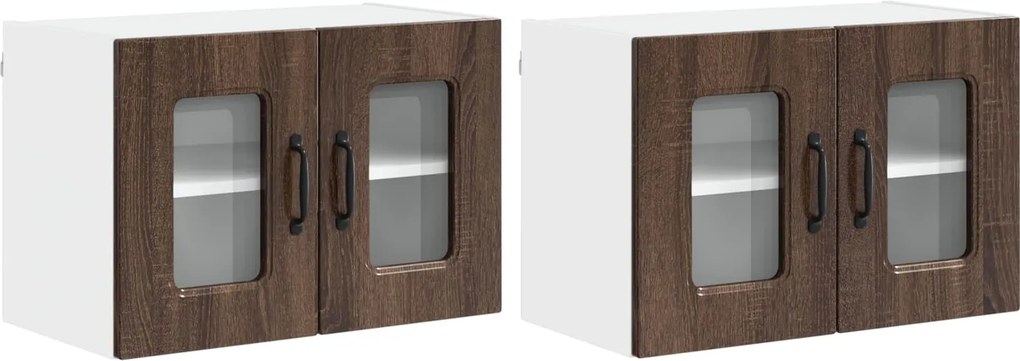 vidaXL Konyhaszekrény Kalmar 2 pcs Barna Tölgy 60 x 31 x 40 cm Faanyag