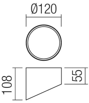 Redo 01-1628 - UTO LED spotlámpa 12W/230V, átmérő 12 cm, fekete