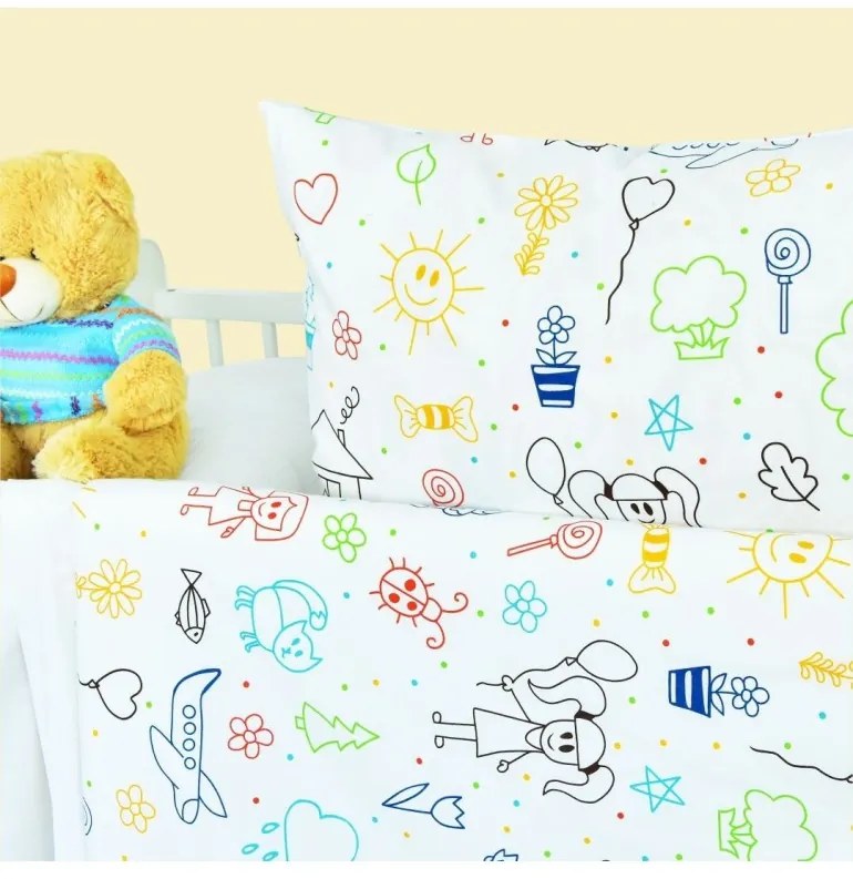 EMI Happy pamut gyerek ágyneműhuzat, Nagy hengeres párnahuzat