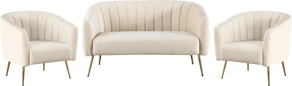 Design kétszemélyes kanapé, bézs Velvet szövet/gold króm-arany, BAGY