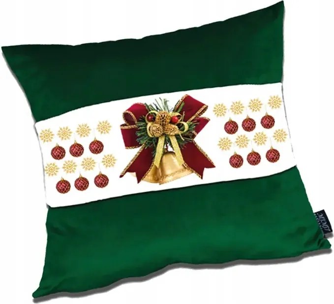 Díszpárna 45x45 Zöld Puha Velúr Karácsonyi/Egész éves