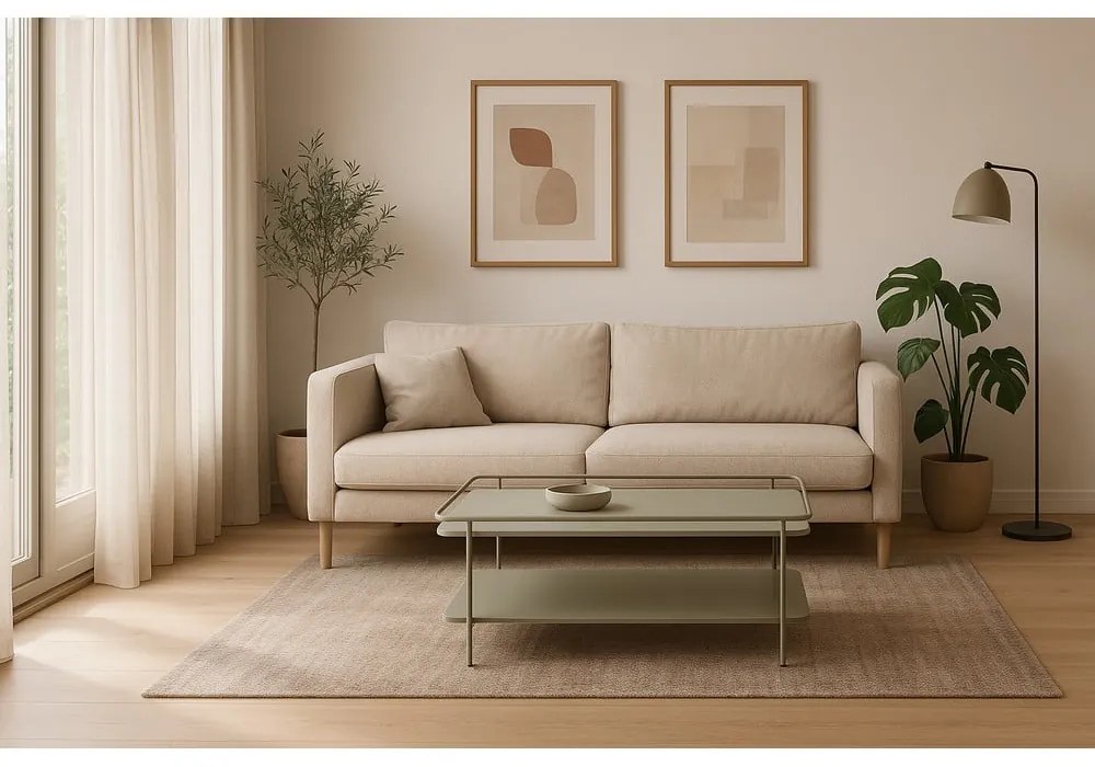 Zöld fém dohányzóasztal 55x110 cm Yuba – Unique Furniture