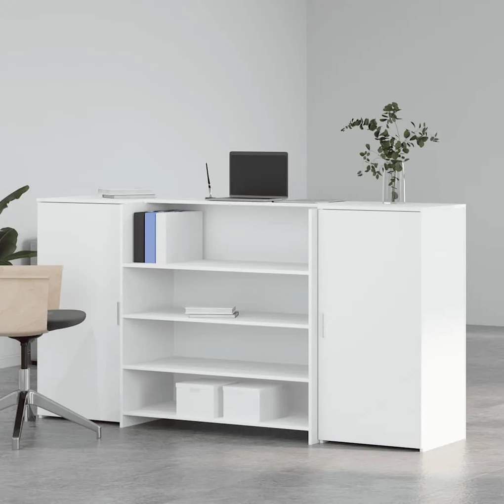 vidaXL recepciós pult fehér 200x50x103,5 cm szerelt fa