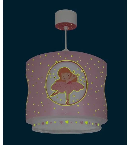 Dalber 60912 - Gyerekszobai csillár PRINCESS DANCE 1xE27/15W/230V rózsaszín