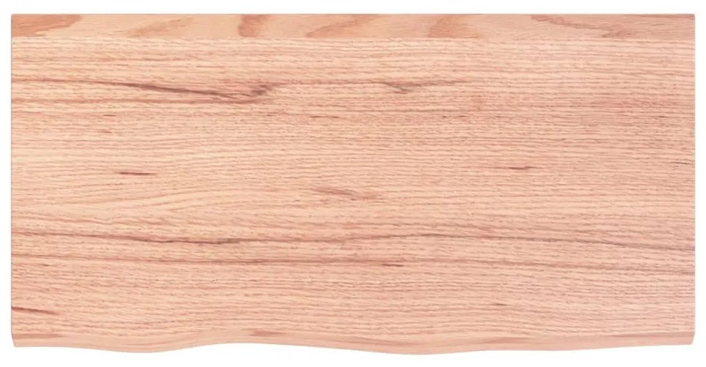 világosbarna kezelt tömör tölgyfa fali polc 80x40x(2-6) cm