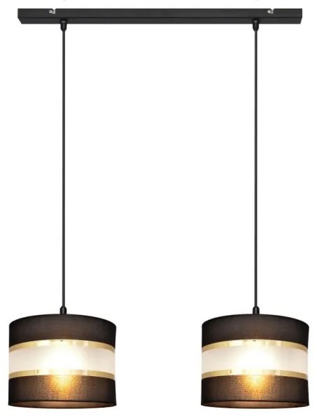 Csillár zsinóron HELEN 2xE27/15W/230V fekete/arany