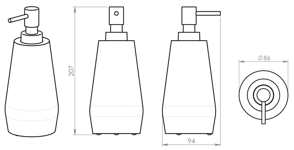 GEDY GM8002 Gemini álló szappanadagoló, fehérszínben