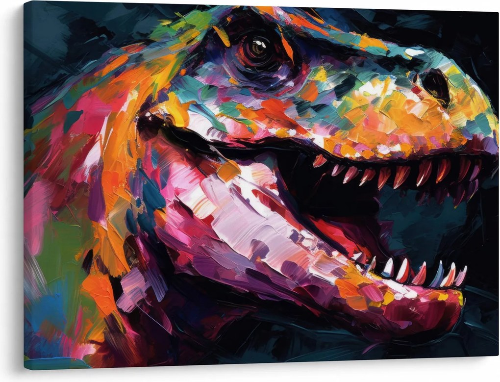 Kép - Dinoszaurusz, festészet (70x50 cm)