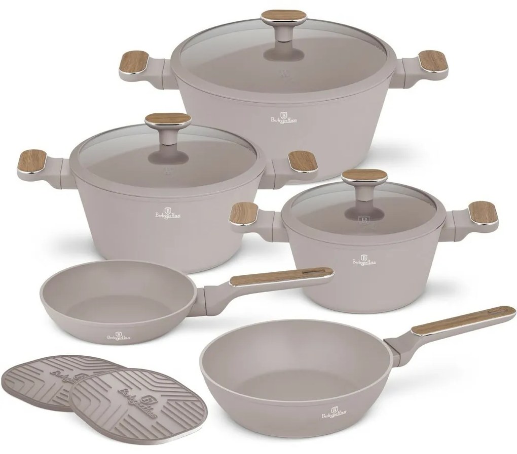 BerlingerHaus Taupe Nordic titánbevonatú edénykészlet, 10 db