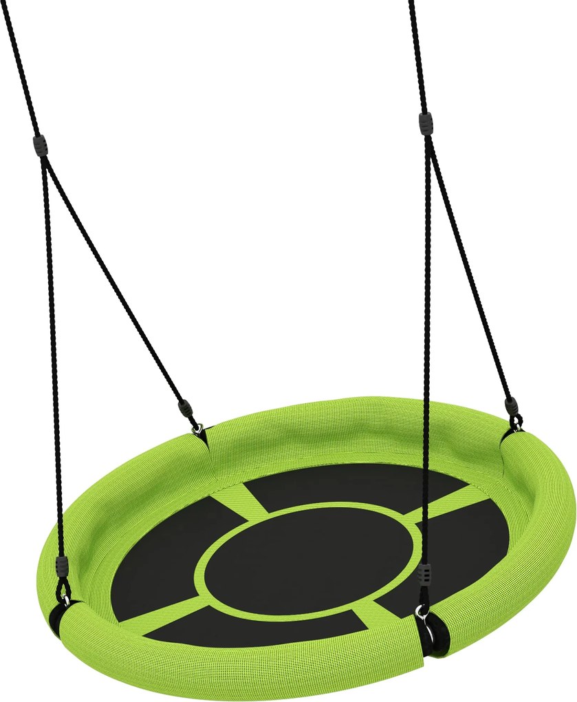 AIYAPLAY Fészek Hinta Ø98 cm Magasságban Állítható Kerti Hinta Max. 150 kg Terhelhetőségű Tartós & Időjárásálló Függő Hinta Gyerekeknek és Felnőttekne