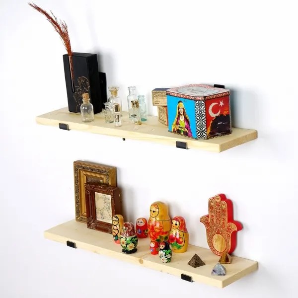 KÉSZLET 2x Fali polc 16x60 cm fenyő