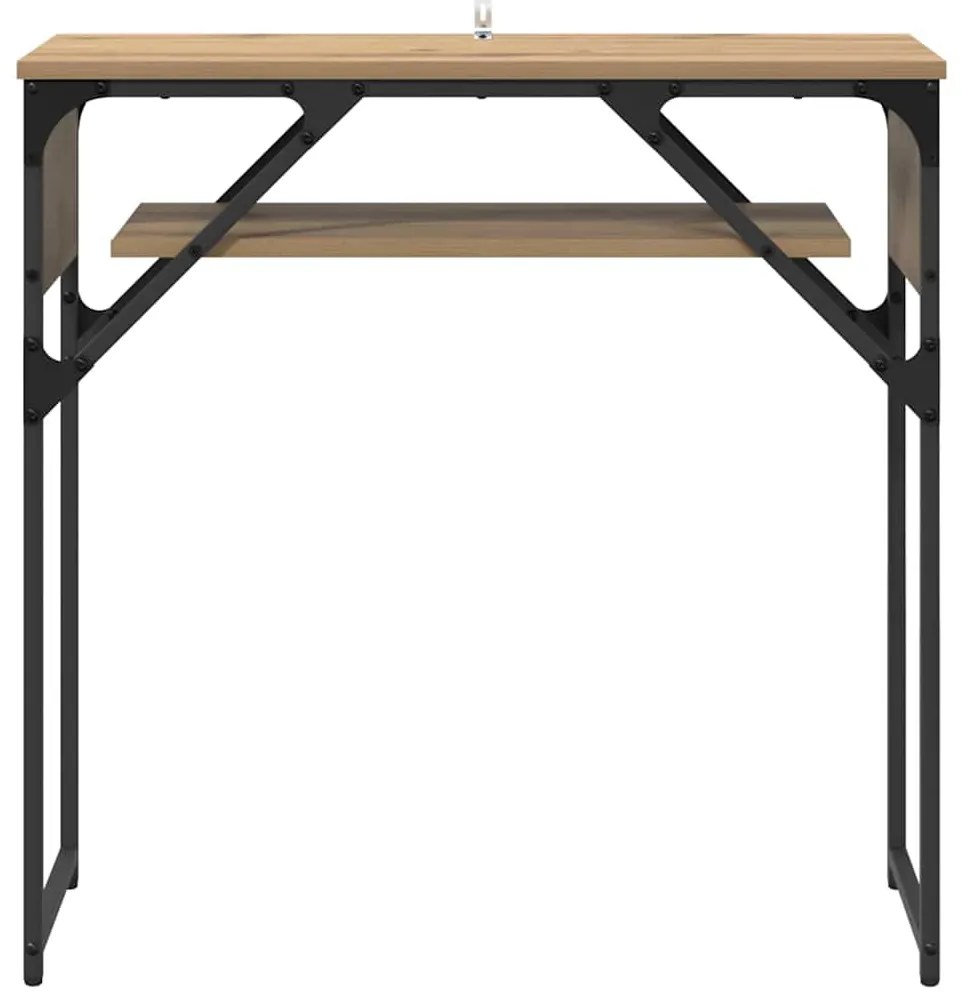 Konzolasztal kézműves tölgy 75x30x75cm Faanyag