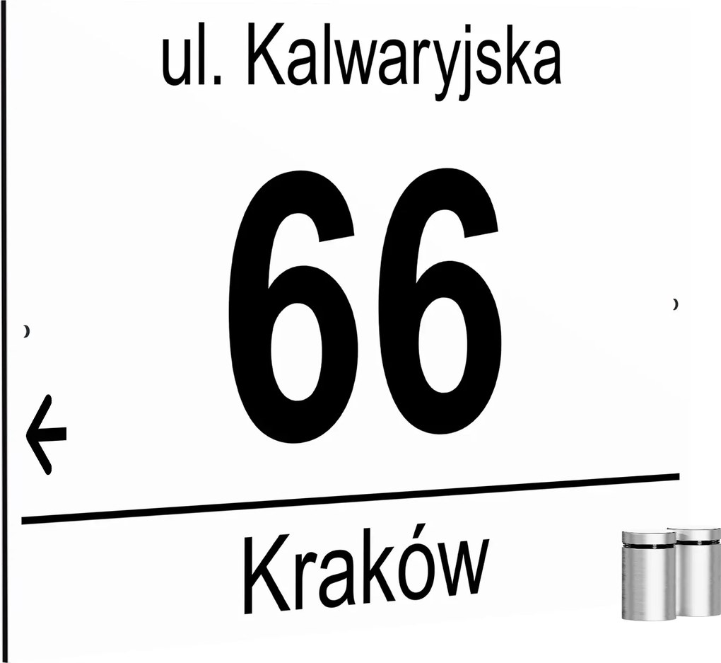 Házszám Címtábla Krakkó számmal Fekete 32x21 2 Távtartók