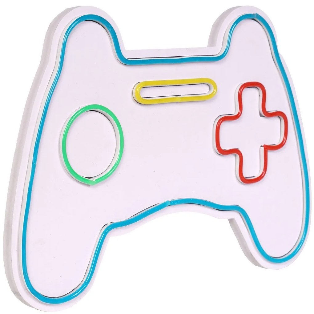Műanyag LED-es fali dekoráció, Play Station Gaming Controller - Blue