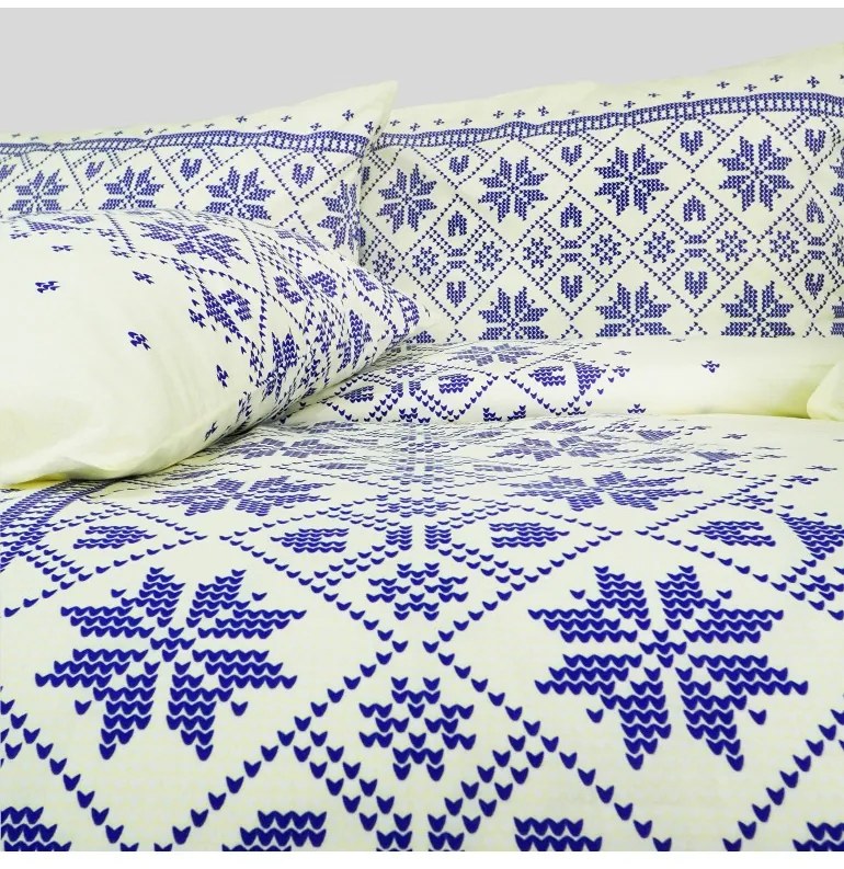 EMI Etno kék ágyneműhuzat, A standard egyszemélyes ágy szett tartalma: 1x 140x200 + 1x 70x90