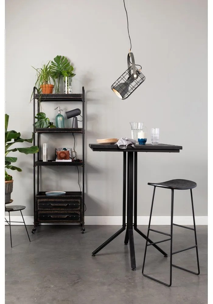 Fekete teakfa bárszék (ülésmagasság 76 cm) Tangle – White Label