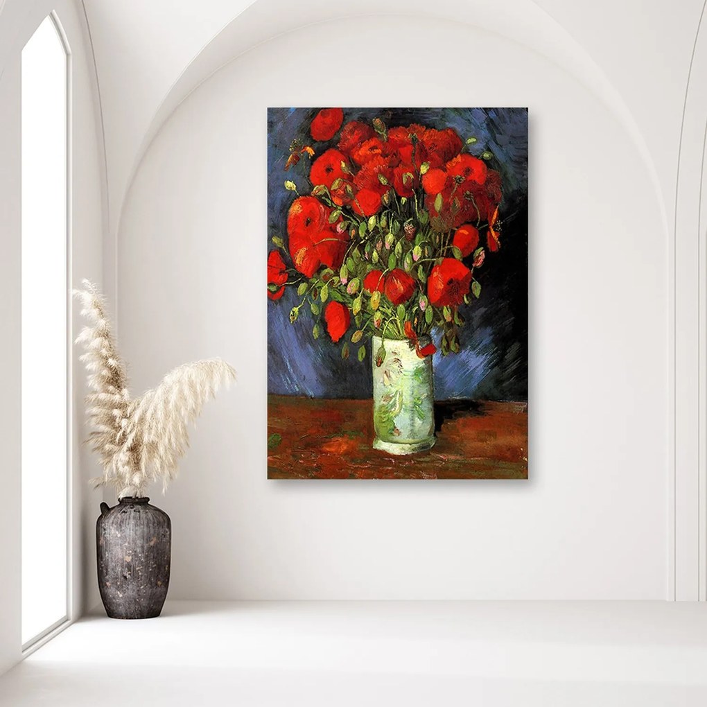 Gario Vászonkép Váza vörös pipacsokkal - Vincent van Gogh, reprodukció Méret: 70 x 100 cm