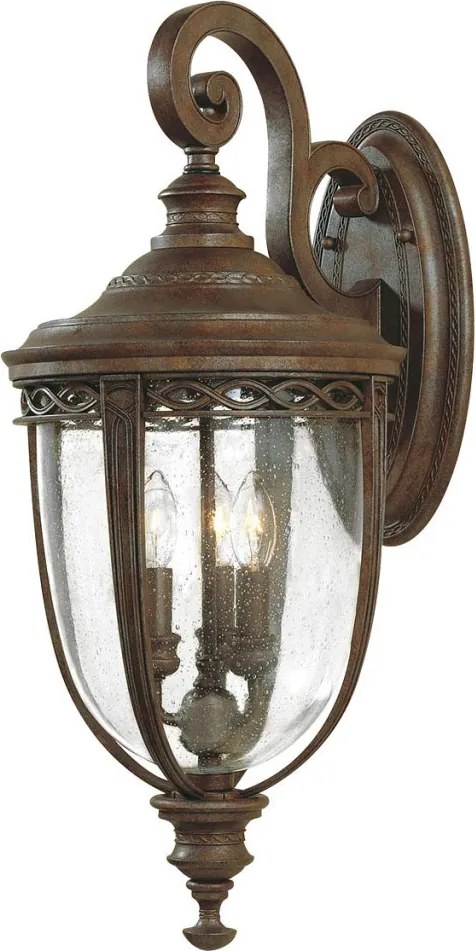 ELSTEAD FE-EB2-L-BRB ENGLISH BRIDLE Klasszikus Kültéri Fali Lámpa Antik Bronz, Átlátszó E14 IP44