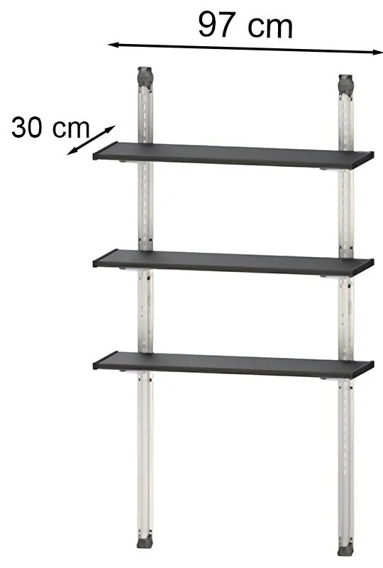Shelving Kit fém állvány 3 polcos 100 cm