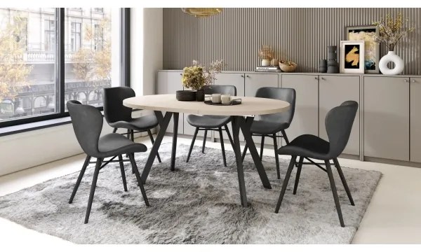 Kihúzható étkezőasztal ARTUR bézs/fekete