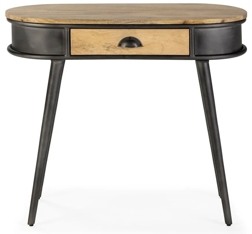 Fekete-natúr színű konzolasztal 38x90 cm Delhi – MOME