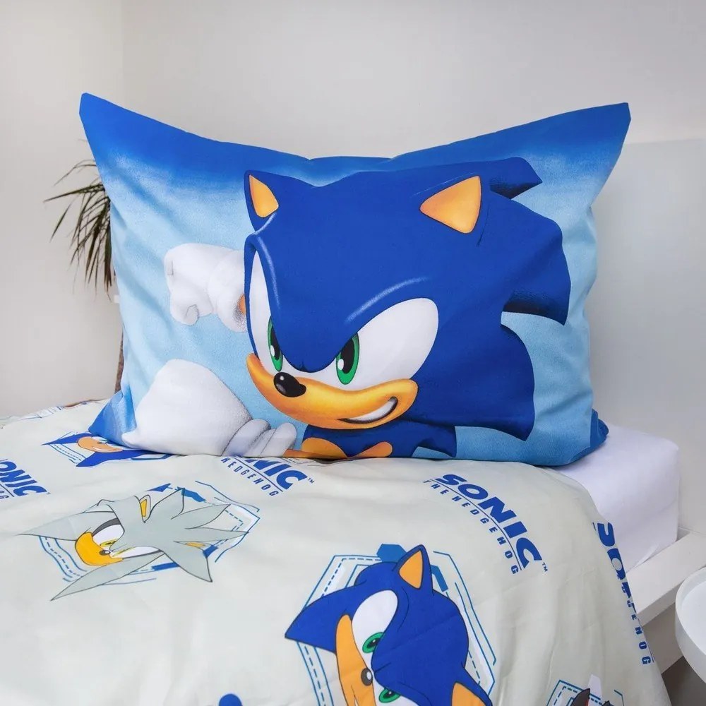 Kék egyszemélyes mikroszálas gyerek ágyneműhuzat 140x200 cm Sonic – Jerry Fabrics