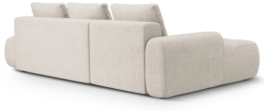 Bézs kinyitható-tárolóhelyes sarokkanapé (bal oldali-heverő résszel) Linz – Cosmopolitan Design