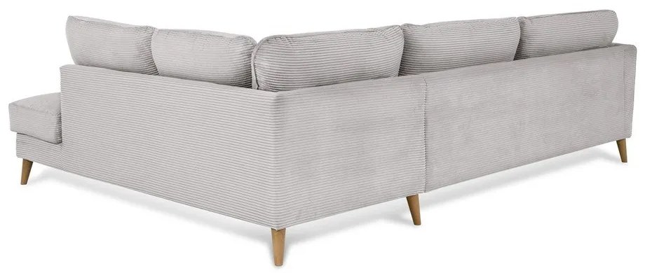 Világosszürke kordbársony sarokkanapé (jobb oldali) Paris – Scandic