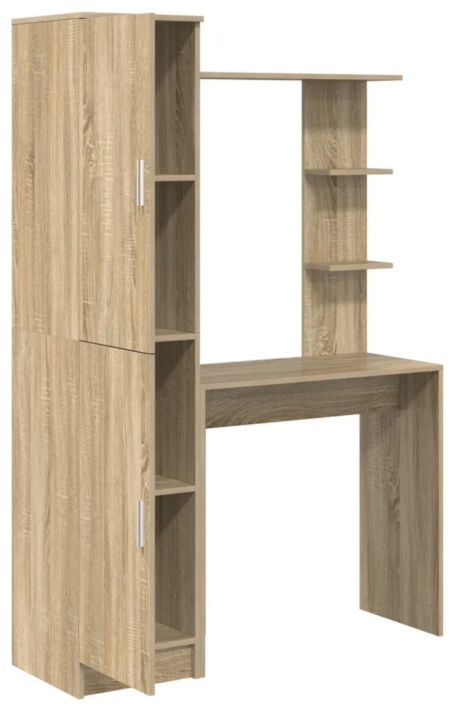 Tárolóval rendelkező íróasztal polcokkal 2 pcs Sonoma tölgy