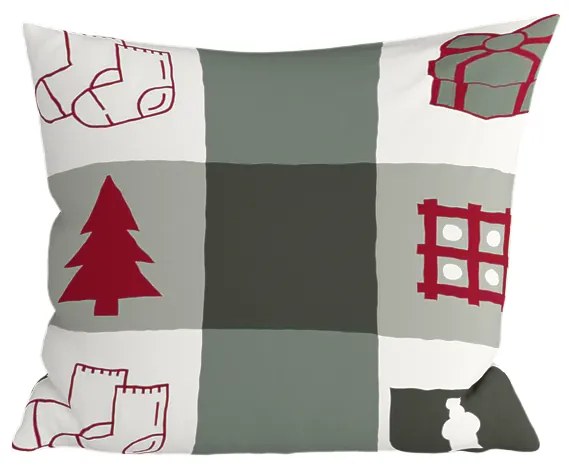2 db díszpárnahuzat szett CHRISTMAS SOCKS 45x45 cm, zöld