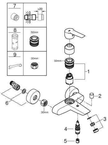 GROHE 242062432 - START kádcsaptelep DN 15 fekete
