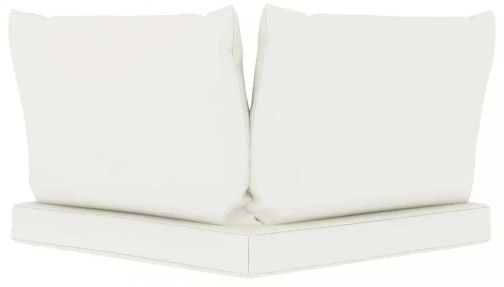 3 db krémfehér szövet raklapkanapé-párna