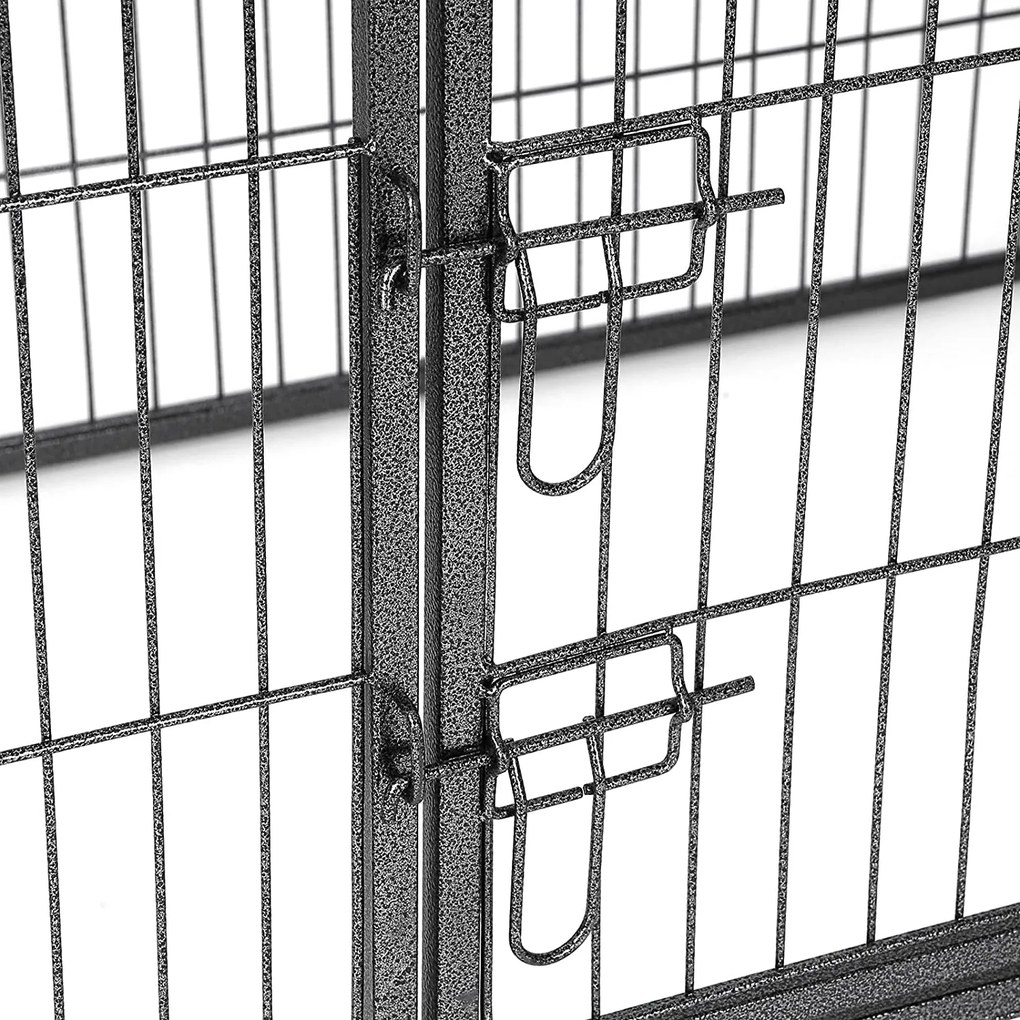 Kutya kennel, kutyaketrec 122 x 80 x 70 cm szürke