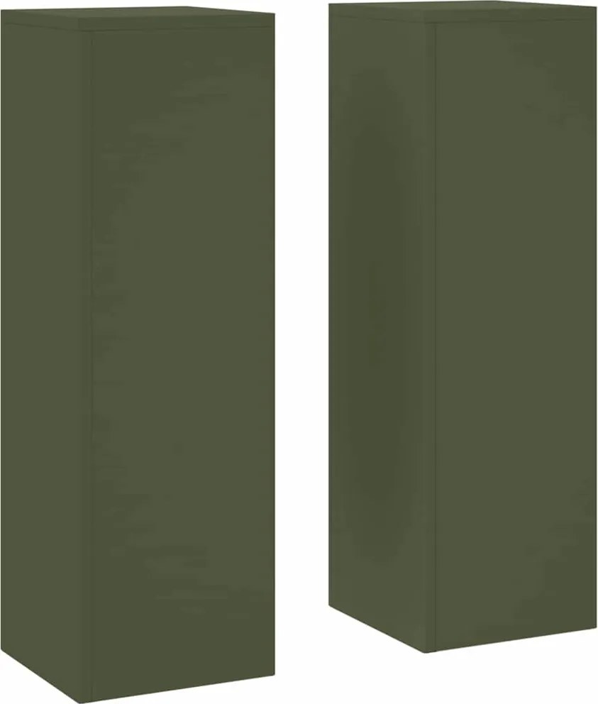 vidaXL Növényállvány 2 pcs Oliva zöld 24 x 24 x 75 cm Acél