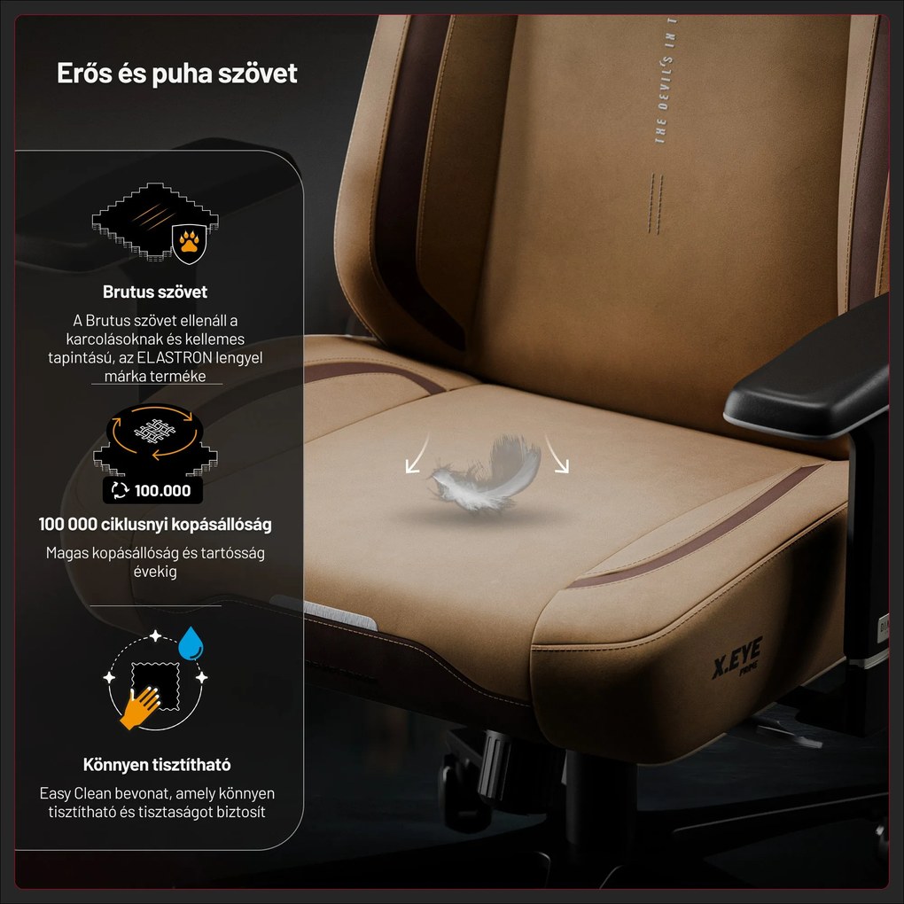 Szövet gamer szék barna, Normal: Diablo X.Eye Prime Camel Brown