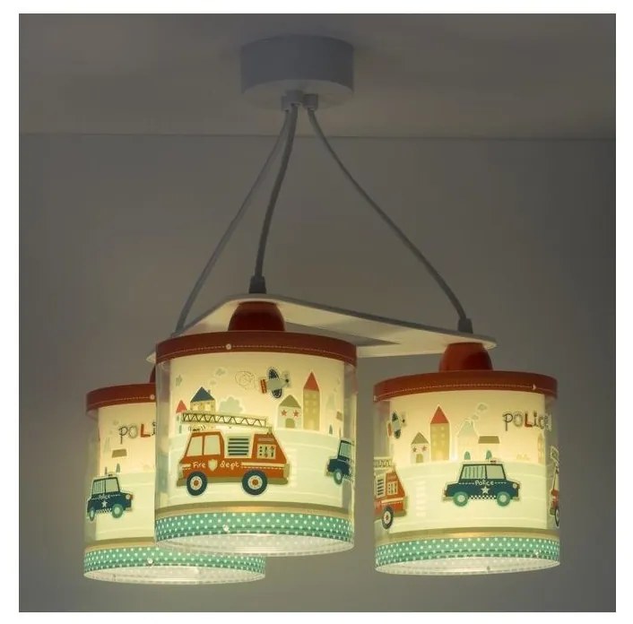 Dalber D-60614 - Gyerek csillár POLICE 3xE27/60W/230V