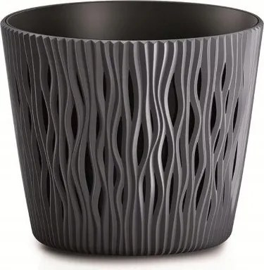 Virágtartó antracit betéttel Sandy Round DSR260-S433