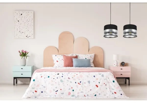 Csillár zsinóron MILO 2xE27/60W/230V ezüst/fekete