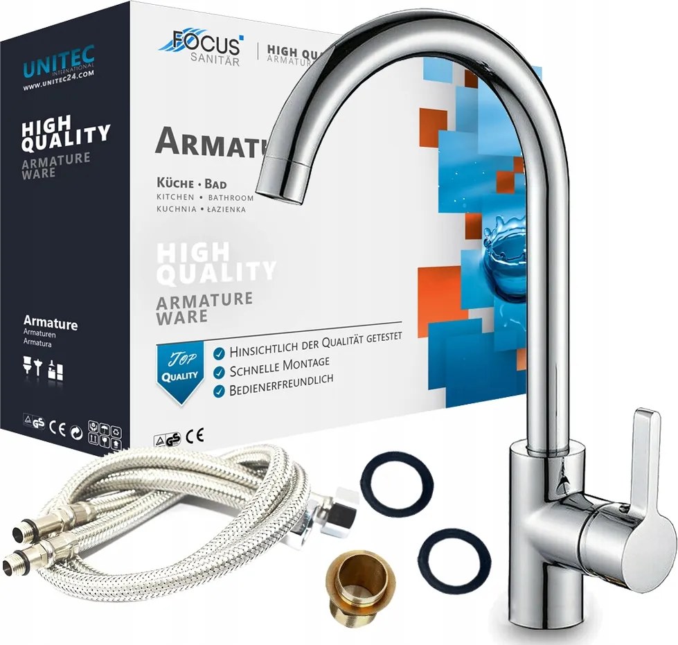 Konyhai Mosogató Csaptelep Magas Forgatható Mozgatható Ív Csaptelep Mosogató Króm