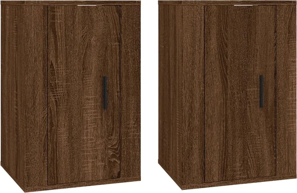 vidaXL 2 db barna tölgy falra szerelhető TV-szekrény 40x34,5x60 cm