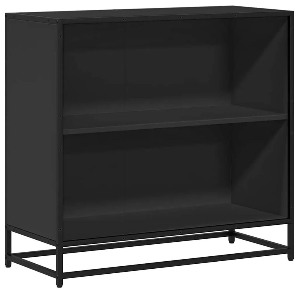 fekete szerelt fa könyvszekrény 80,5x35x76 cm