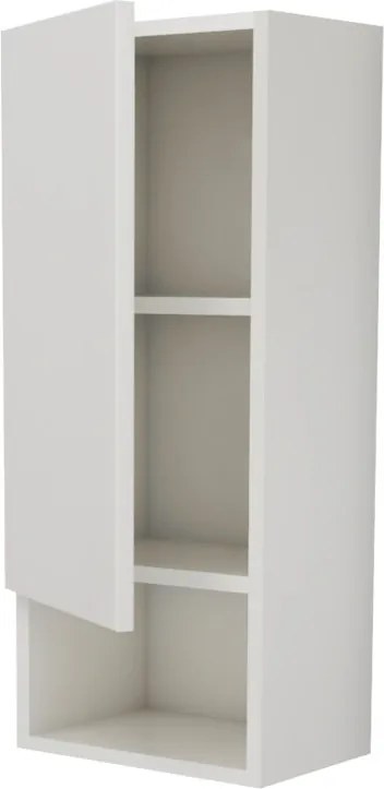 Zed 1 ajtós fali fürdőszobai szekrény, Fényes fehér / Fehér, MDF, 30 x 22 x 72 cm