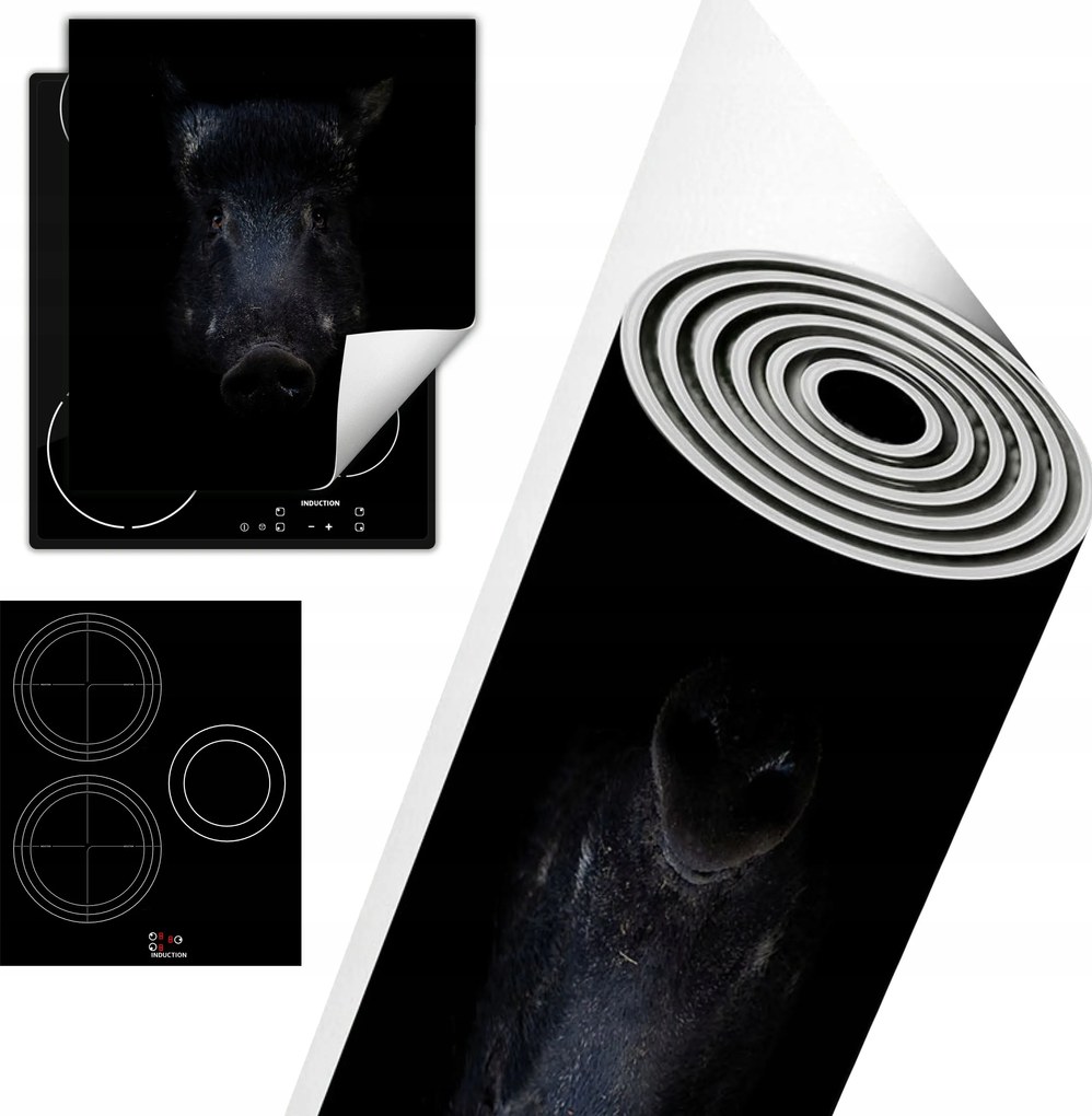 Tűzhelyvédő Szőnyeg Asztali Dekoráció 45x52 fekete vaddisznó