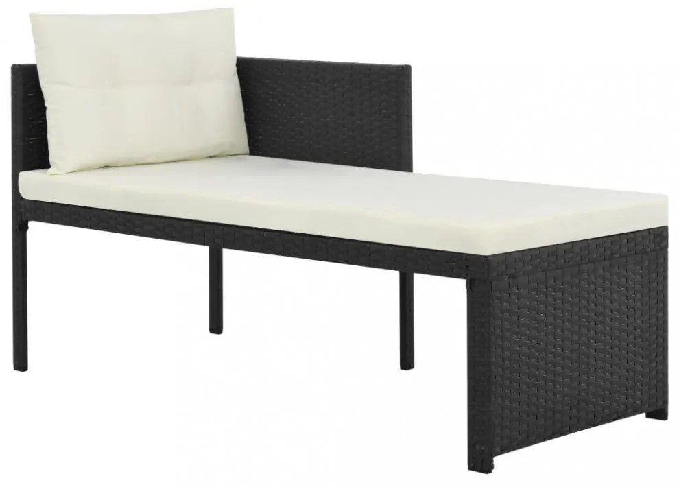 4 részes fekete polyrattan kerti társalgó szett