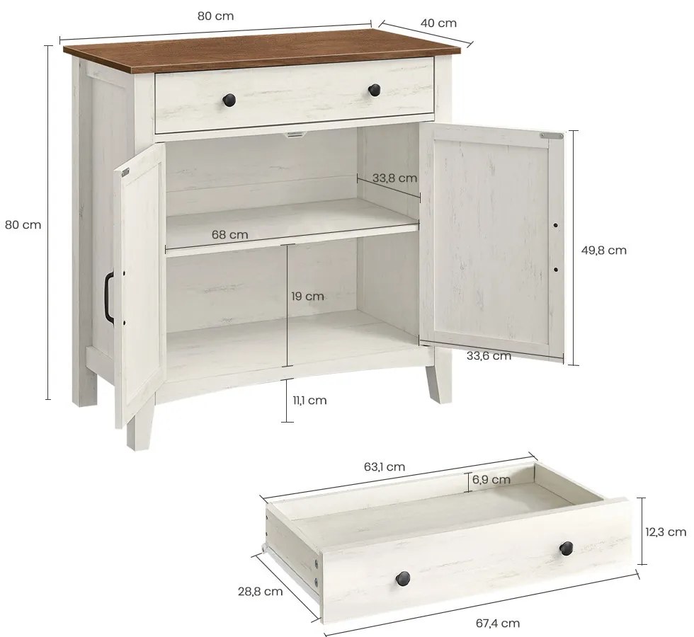 Tálalószekrény 80x40x80cm