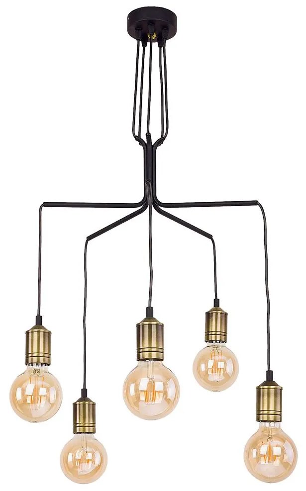 Jupiter 1706 - Csillár zsinóron BORNEO 5xE27/60W/230V