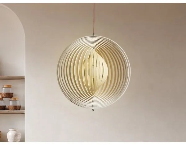 Fa függőlámpa kábelen 1xE27/60W/230V Ø 50 cm tömörfa/furnér/kaucsukfa