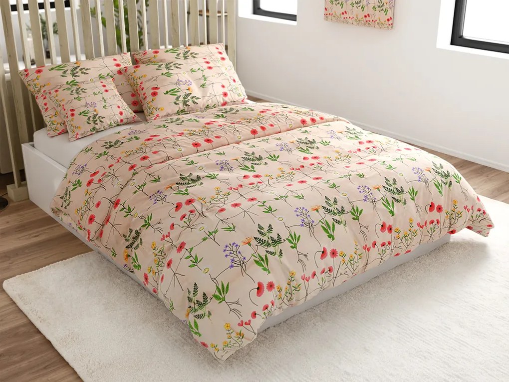 HERBAR BLEND bézs pamut ágyneműhuzat Ágyneműhuzat mérete: 70 x 90 cm | 140 x 220 cm