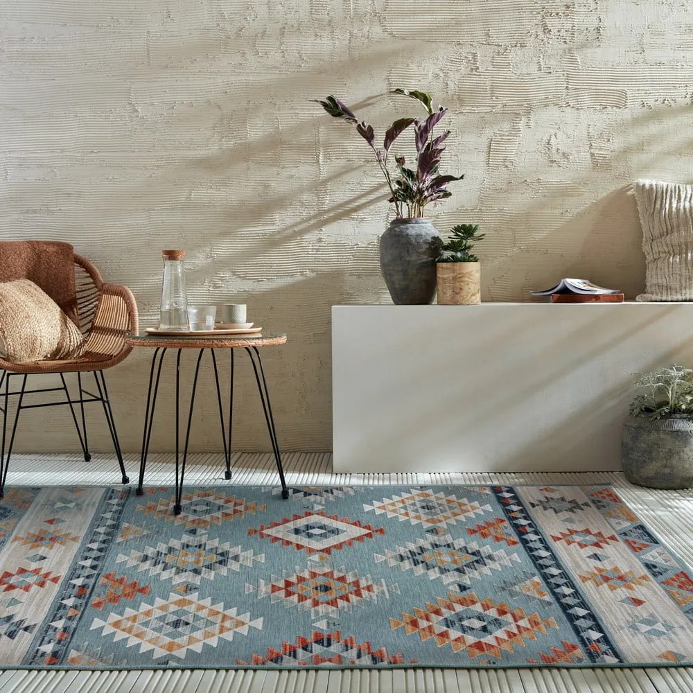 Kék kültéri-beltéri szőnyeg 120x170 cm Avery Blue – Flair Rugs